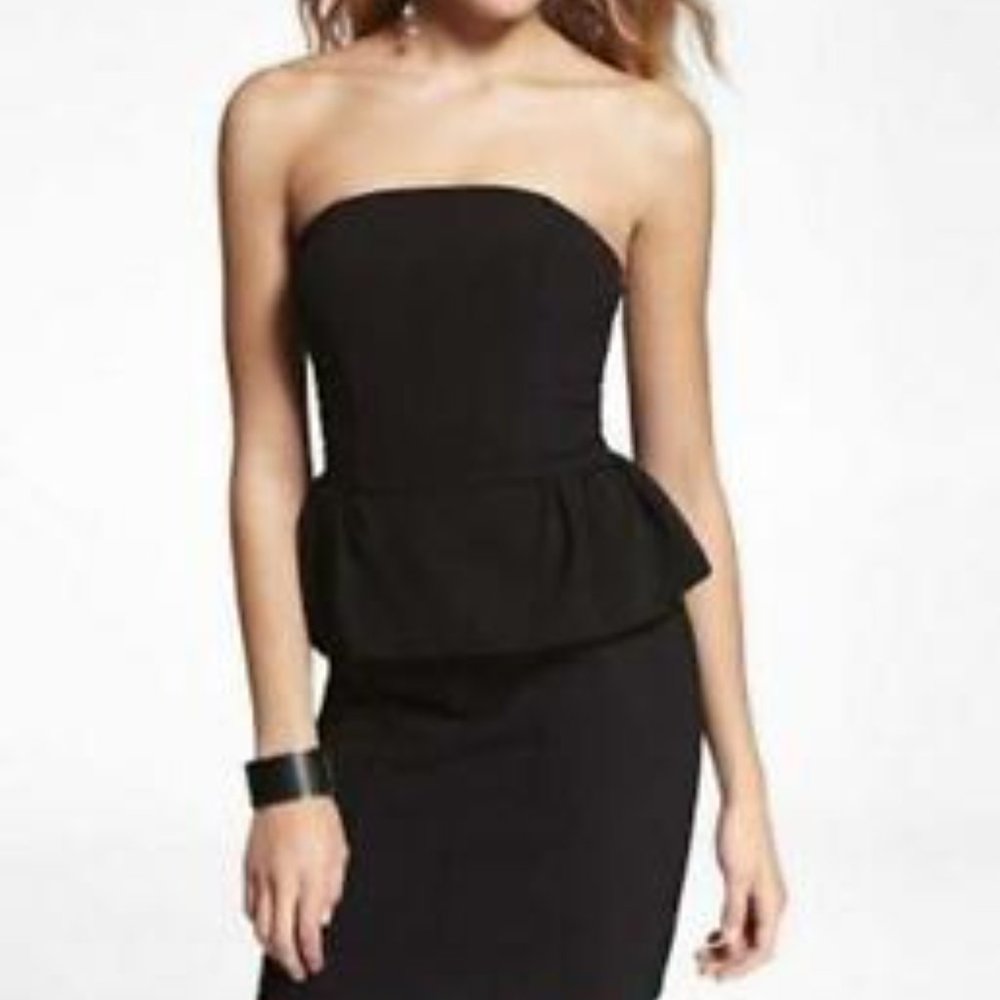 Express Strapless Peplum Dress